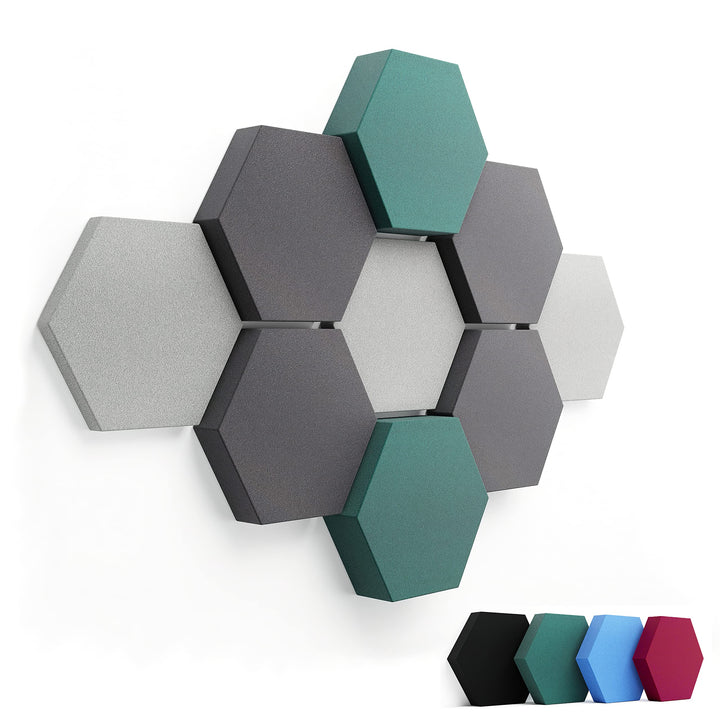 FENNEXT® Schallabsorber Wand Paneele [9 Stk.] für spürbar reduzierte Geräusche I Modernes Akustikbil