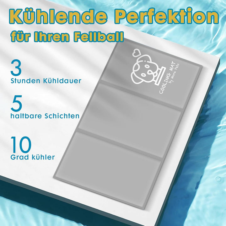 Pawtasy Kühlmatte für Hund, Kühldecke Hunde, Kühlkissen mit Ungiftiges Gel für Grosse Mittelgrosse H