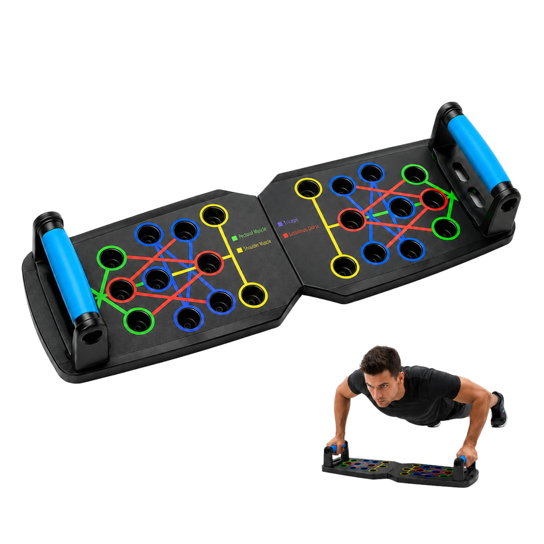Liegestützbrett Multifunktional Push Up Board mit Ergonomischen Griffen, Farbige Trainingspositionen