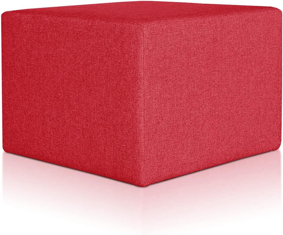 Deshome Pouf hocker Fussstütze 63x63x44 cm Wasserabweisender Stoff: Modernes Design Pouf für Sofa Wo