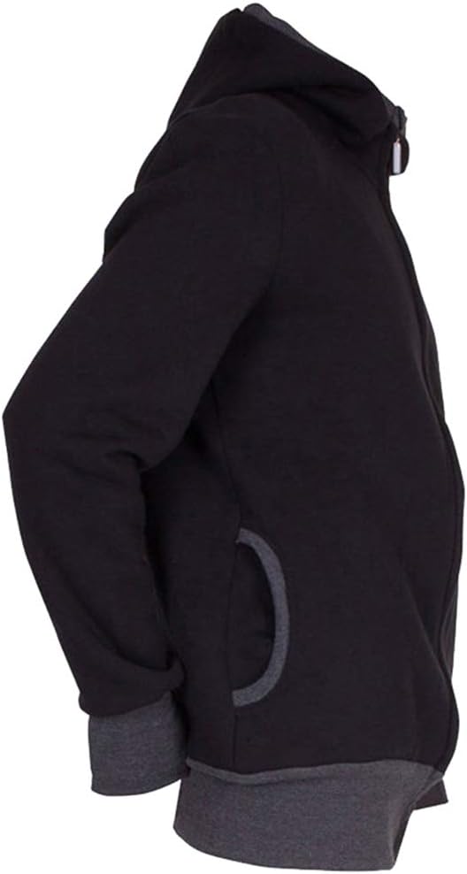 amropi Känguru Hoodie Babytrage Männer Pullover Winter Warme Babytrage Mantel Schwarz,L