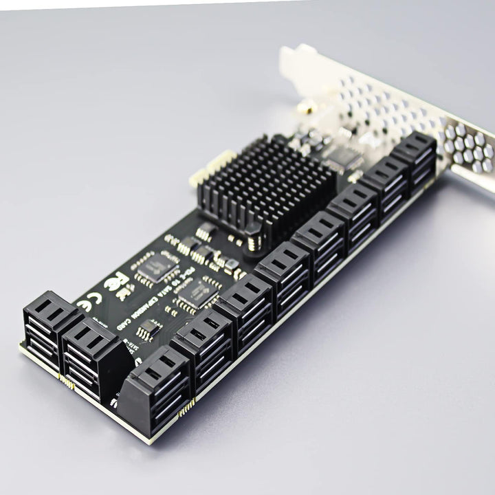 glotrends PCIe SATA Adapterkarte mit 20 Port SATA III 6Gbps (inklusive SATA Kabel und 15PIN SATA Spl