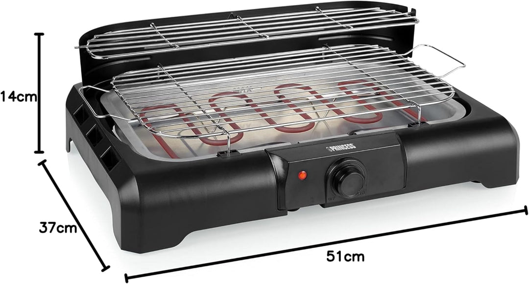 PRINCESS 01.112250.01.001 112250 Electric BBQ with side shelves Grill, Kunststoff, schwarz Elektrisc