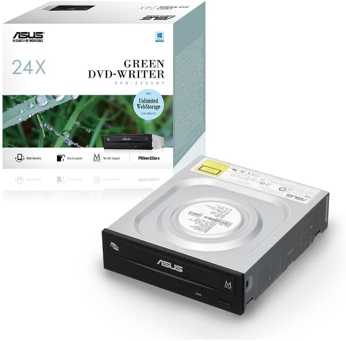 Asus DRW-24D5MT interner 24x DVD Brenner (DVD+-RW, Retail E-Green Silent) schwarz MB mit DVD Brenner