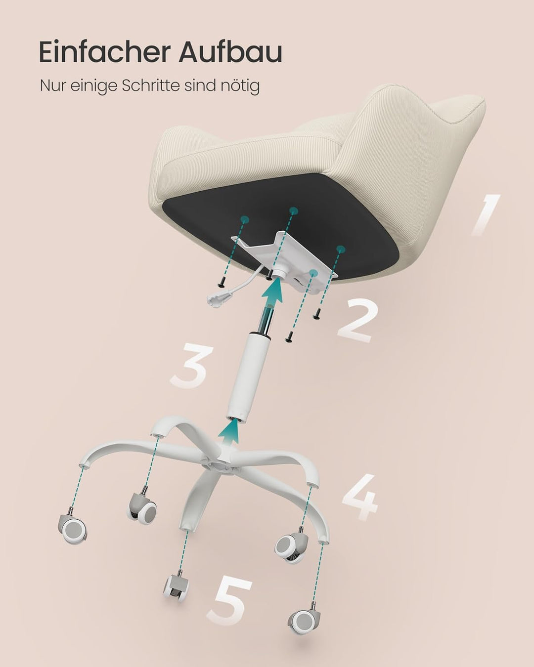 SONGMICS Homeoffice-Stuhl, Drehstuhl, Schreibtischstuhl, höhenverstellbar, bis 110 kg belastbar, Cor