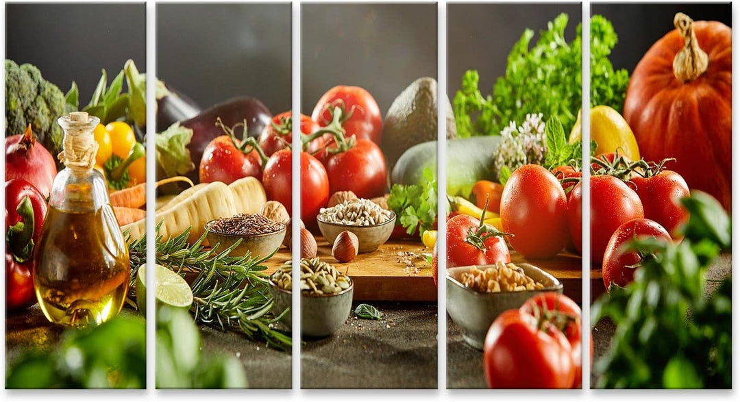 islandburner Bild auf Leinwand Lebensmittel Sortiert küchenbilder Auberginen Karotten Gemüse Bilder