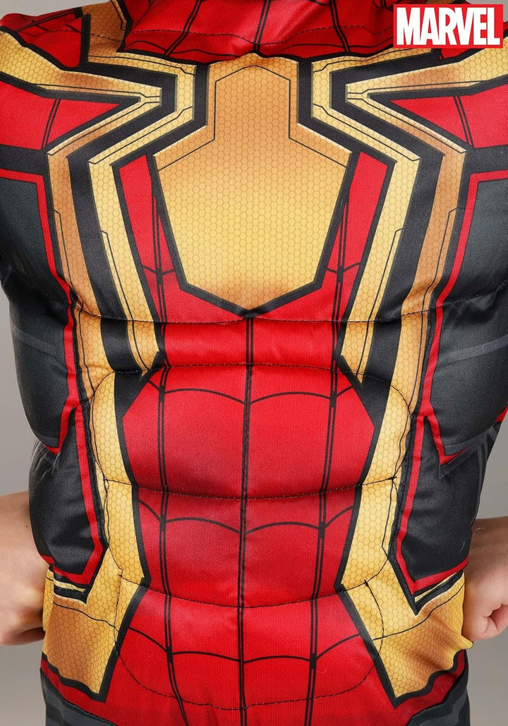 Marvel Jungen Deluxe Iron Spider Man Kostüm, Kinder Spiderman integrierter Anzug für Kinder Grösse S