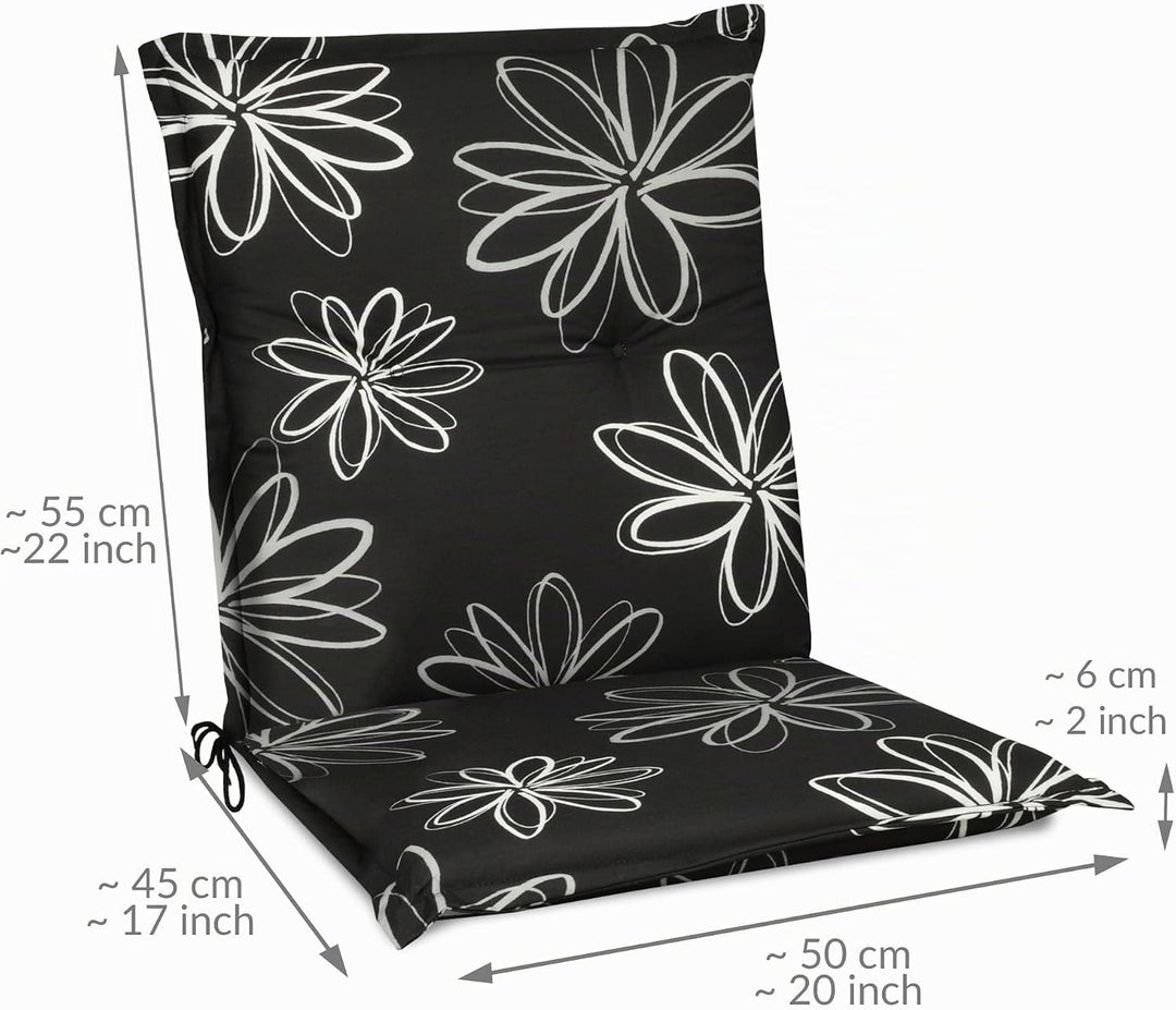 Beautissu Flores Niedriglehner Auflagen für Gartenstühle – Sitzpolster 100x50 cm Gartenstuhlauflage