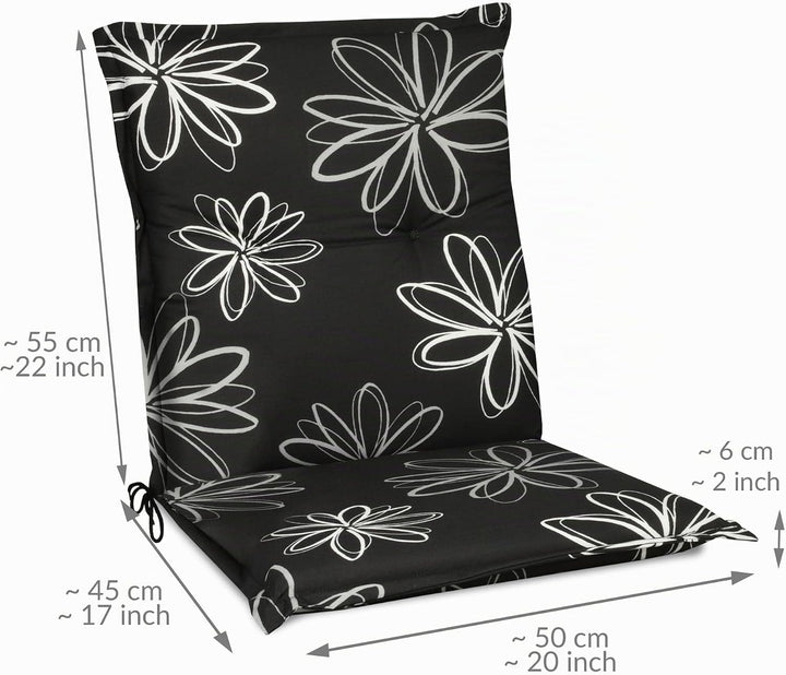 Beautissu Flores Niedriglehner Auflagen für Gartenstühle – Sitzpolster 100x50 cm Gartenstuhlauflage
