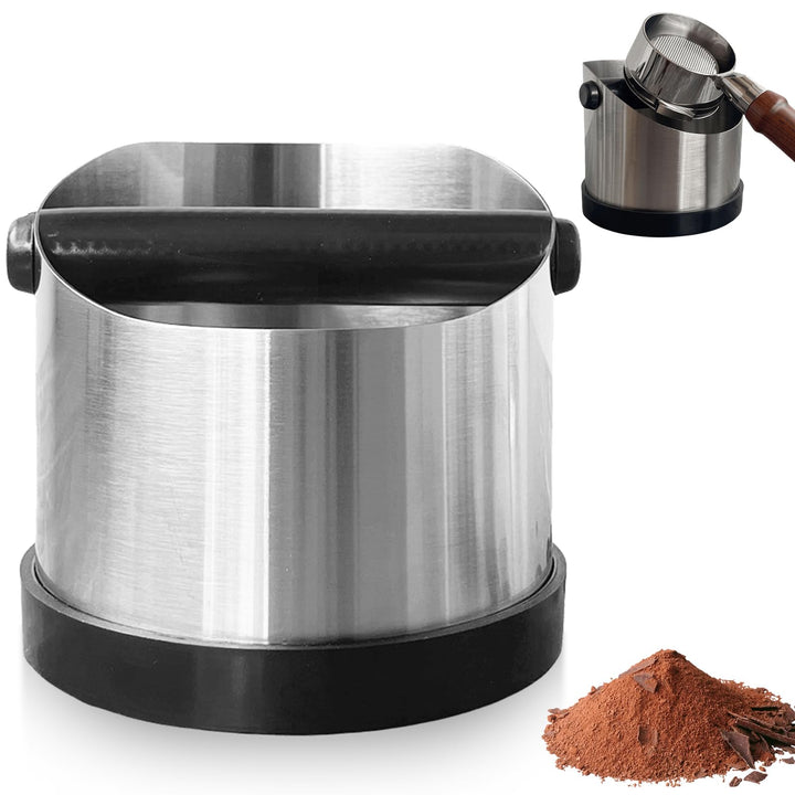 Abklopfbehälter für Siebträger, 700ML Edelstahl Knock Box für Kaffeesatz Espresso Abklopfbehälter Si