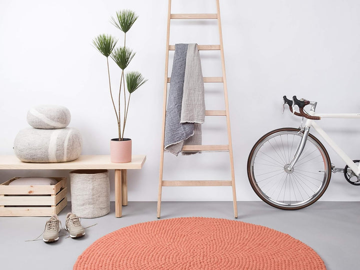 myfelt Lea Filzkugelteppich — Ø 50 cm, ideal für Schlaf-, Wohn-, Kinderzimmer, Flur & Bad Ø 50 cm La
