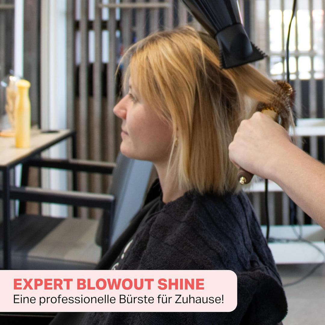 Olivia Garden - Expert Blowout Shine Gold & Brown Hairbrush - 35 35mm, 35mm