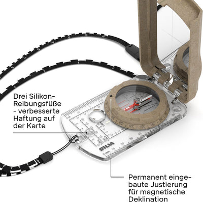 Silva BRÜJULAS Transparente Basis mit Spiegel Terra Expedition S Kompass (MN) SILVA Unisex Erwachsen