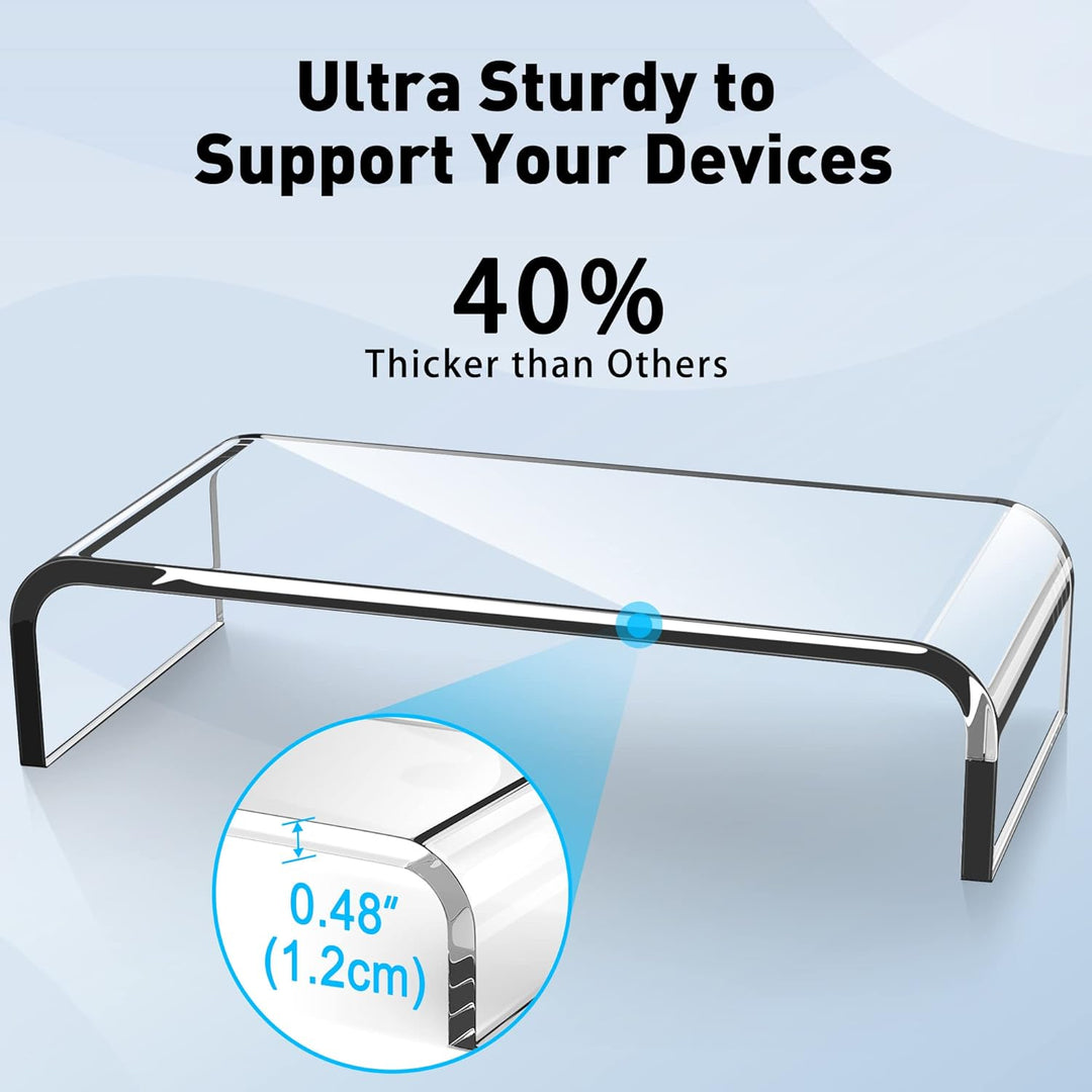 AboveTEK Monitorständer Acryl Bildschirmständer PC/TV Transparent Acryl Monitor Ständer Bildschirmer
