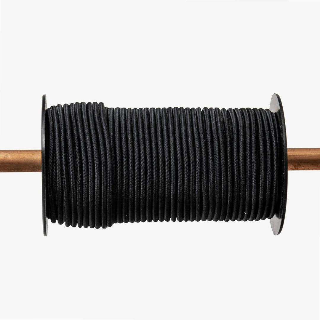 WERKA PRO Schwarzes elastisches Spannseil Verschiedene Längen 4 mm x 50 Meter auf Spule 4 mm x 50 Me