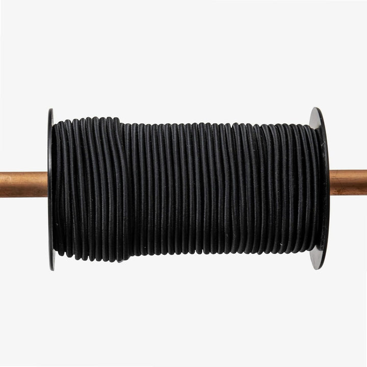 WERKA PRO Schwarzes elastisches Spannseil Verschiedene Längen 4 mm x 50 Meter auf Spule 4 mm x 50 Me