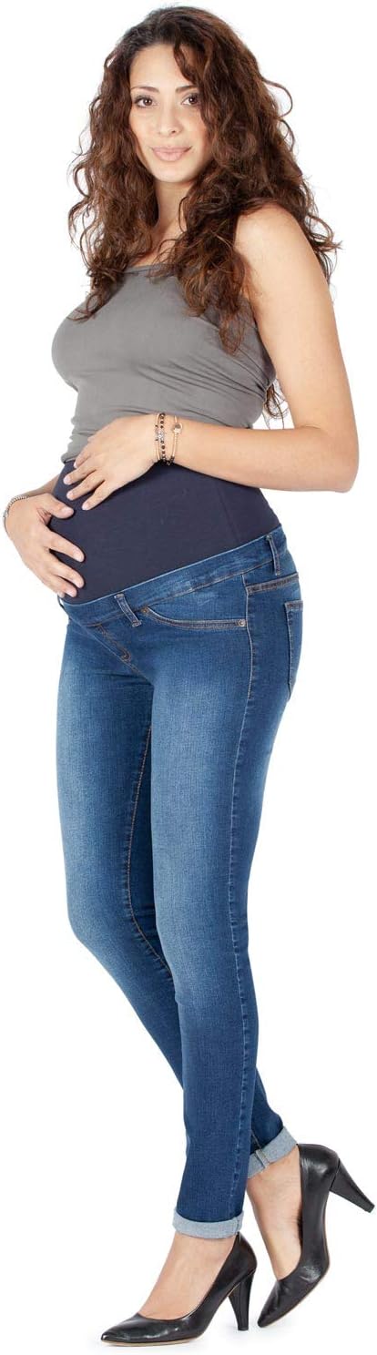 MAMAJEANS Milano - Umstandsmode Jeans Damen Skinny Fit Jeggings, Mit Band Für die gesamte Schwangers