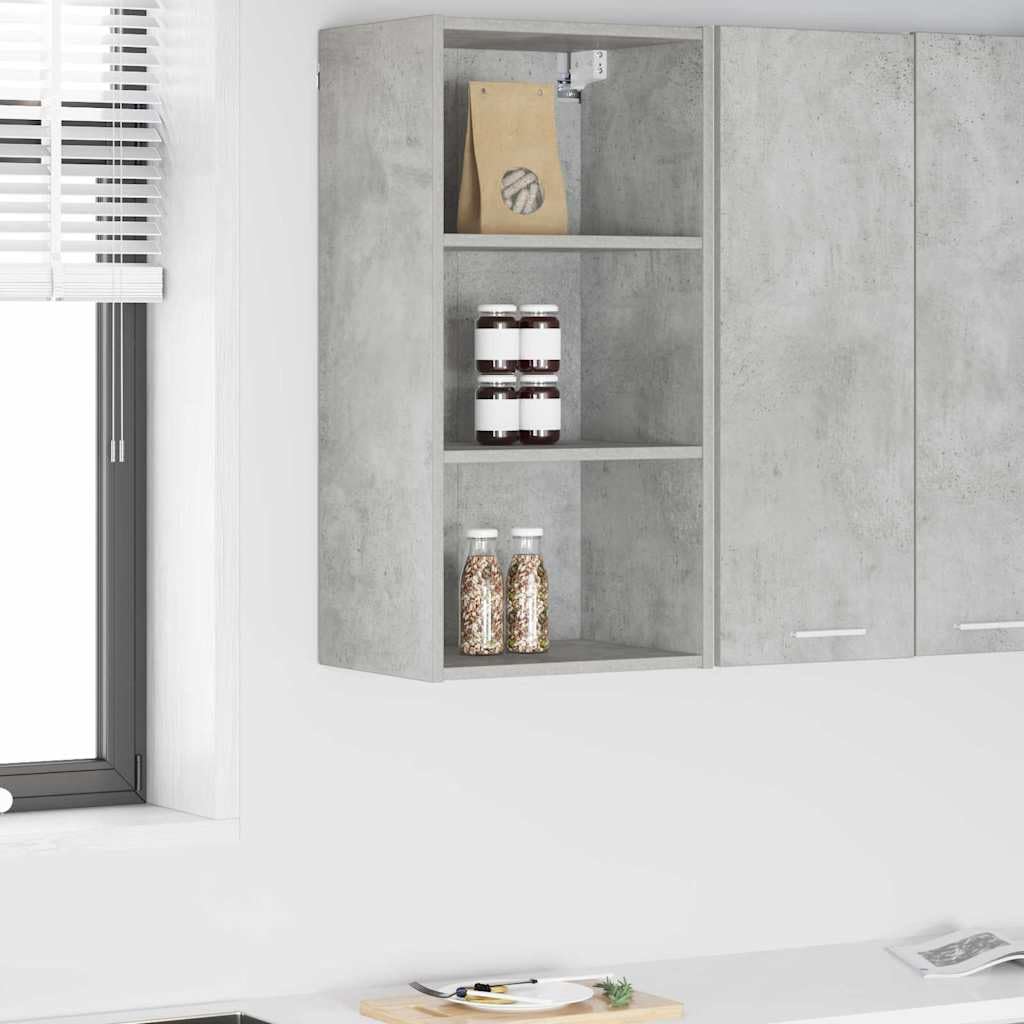 Refined Hängeschrank Riga Beton Grau 40 x 29,5 x 80 cm Holzwerkstoff 1x(3Regale)40cm Betongrau, 1x(3