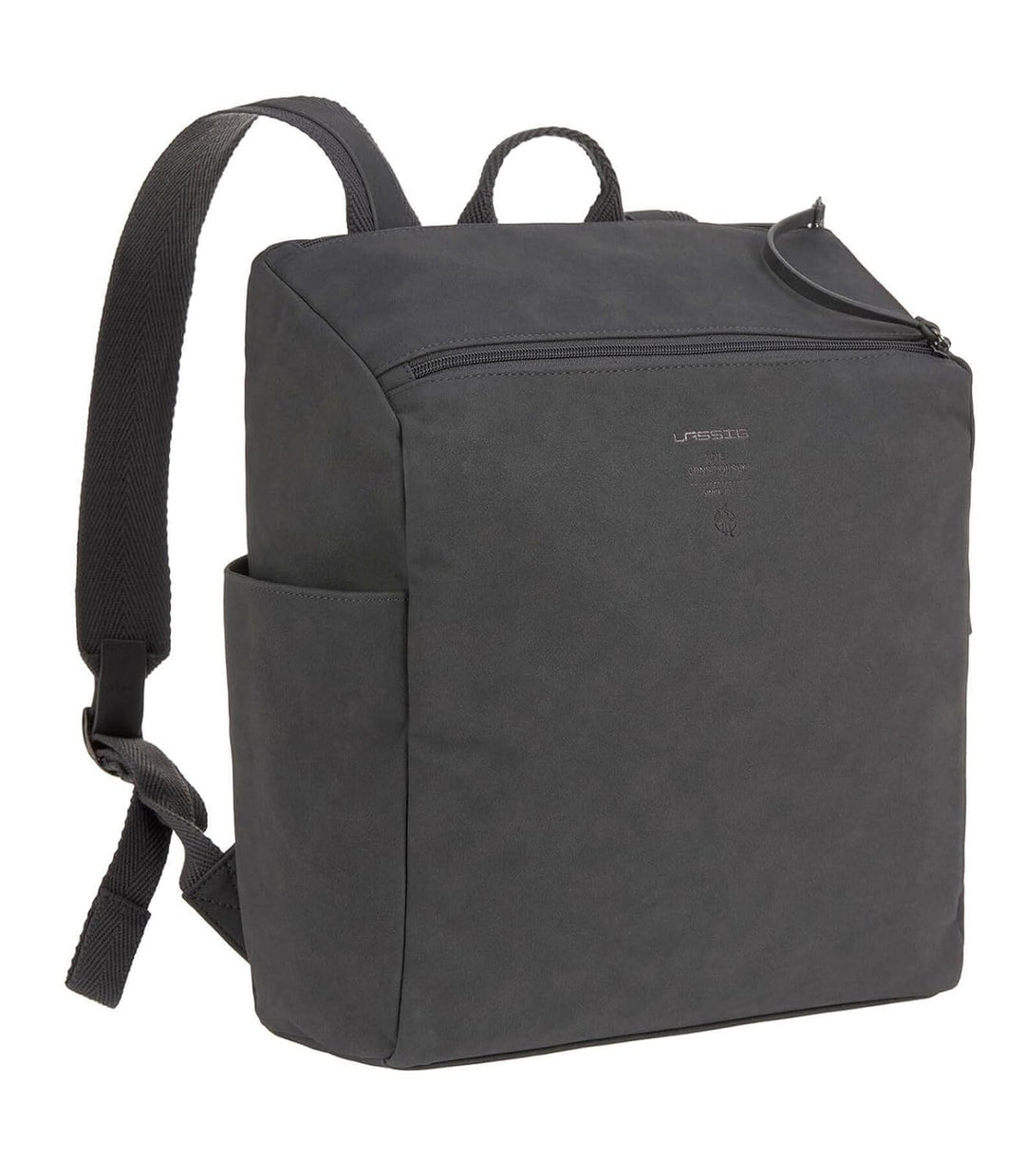 LÄSSIG Baby Wickelrucksack Wickeltasche mit Zubheör veganes Leder/Tender Backpack anthracite, Anthra