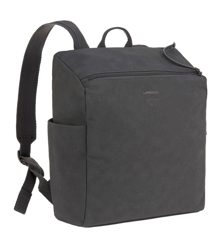 LÄSSIG Baby Wickelrucksack Wickeltasche mit Zubheör veganes Leder/Tender Backpack anthracite, Anthra