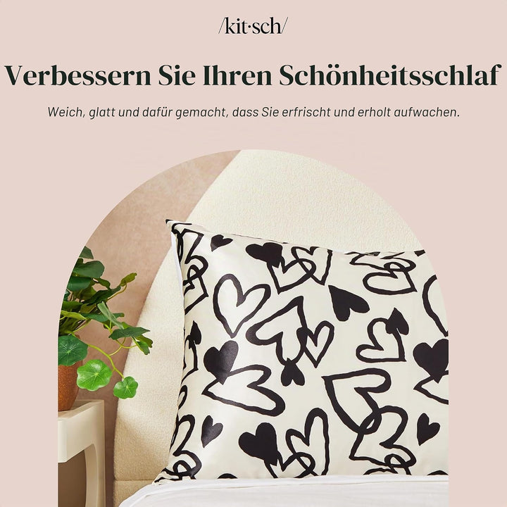Kitsch Satin-Kissenbezug für Haar und Haut, Queen-Size-Grösse, weicher als Maulbeerseide-Kissenbezüg