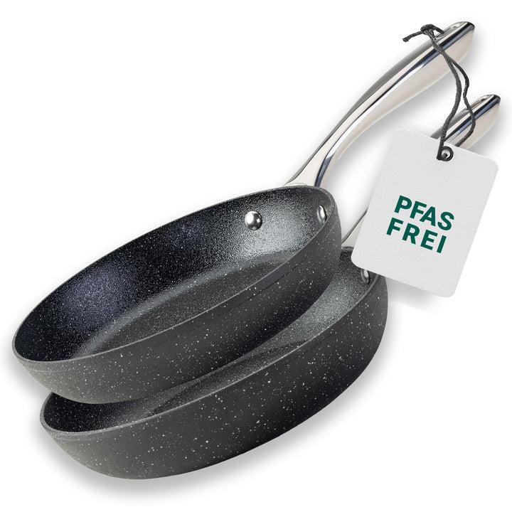 Fackelmann Bratpfannen-Set Crossroad Ø 24 & 28 cm – Aus recyceltem Aluminium, PFAS-frei, Hitzebestän