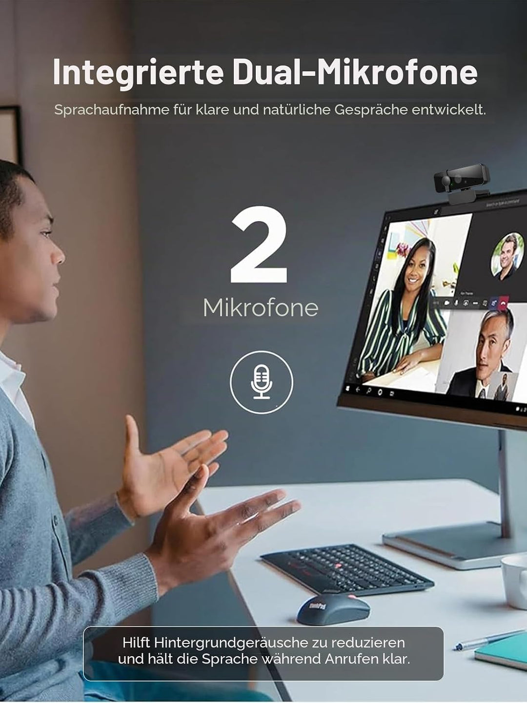 Lenovo Essential Fhd Gen2 Webcam 1920 X 1080 Pixels USB 2.0, 4XC1S15018