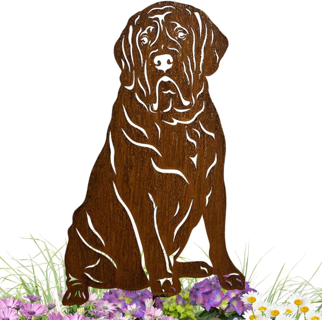 Terma Stahldesign Edelrost Hund Mastiff, Handmade Germany, tolle gartendeko aus Rost-Metall, deko ro