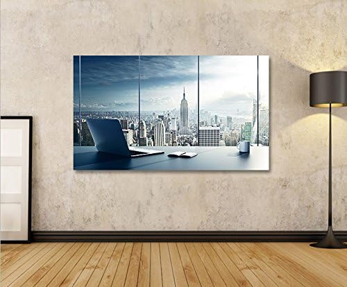 islandburner Bild Bilder auf Leinwand Manhattan V2 New York Büro 1p XXL Poster Leinwandbild Wandbild