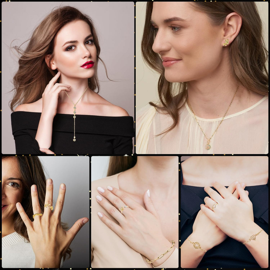 2025 Schmuck Adventskalender für Frauen Mädchen, 24 Überraschungen Count Down Kalender mit Golden Ar