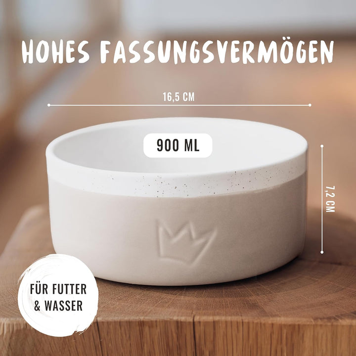 Rudelkönig Hundenapf Keramik - 900ml Napf - Handgefertigter Futternapf Hund Keramik - Rutschfester K