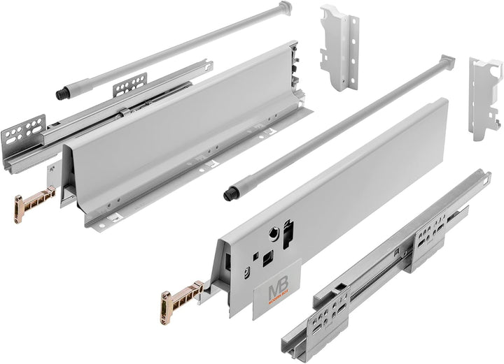 GTV - Modern Box Schublade I L=550mm H=146 mm I Grau I Leises Schliessen I Belastung bis zu 40 kg I
