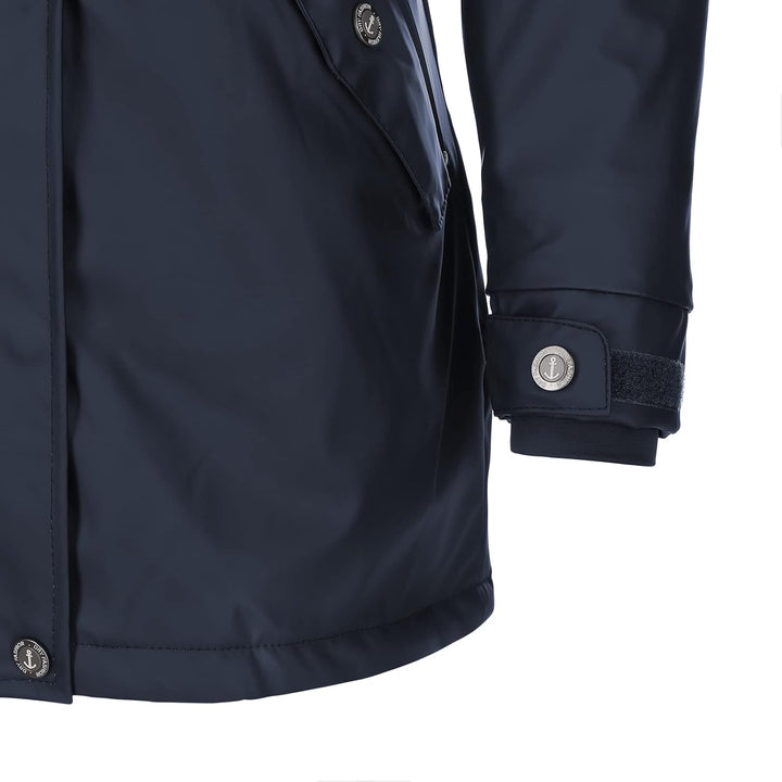 Dry Fashion Damen Regenmantel Malmö - Frauen Regenjacke Jacke mit Kapuze Lang Winddicht Wasserdicht