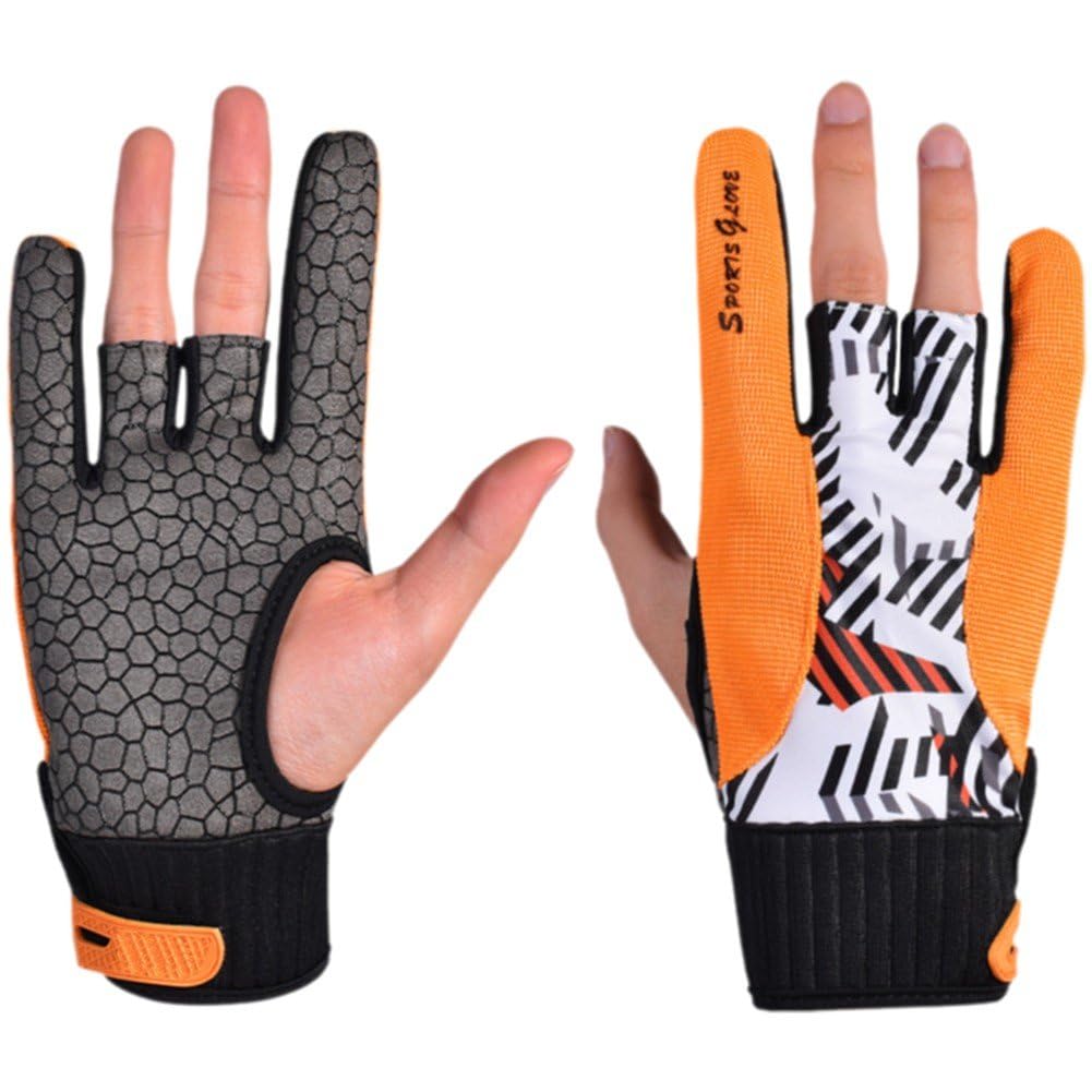 Dianzan Bowling-Handschuhe, 1 Paar, rutschfeste Sporthandschuhe, Halbfingerige Bowling-fäustlinge, B