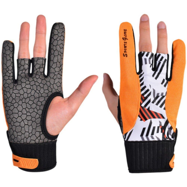 Dianzan Bowling-Handschuhe, 1 Paar, rutschfeste Sporthandschuhe, Halbfingerige Bowling-fäustlinge, B
