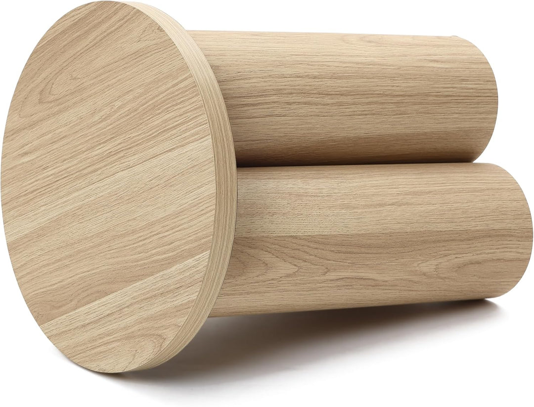 Hometopia Beistelltisch Holz, Kleiner Runder Tisch für Wohnzimmer, Nachttisch für kleine Räume, Mode