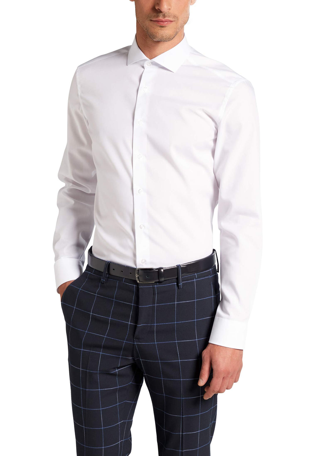 ETERNA Herren Original Shirt Slim FIT, 40 Weiß