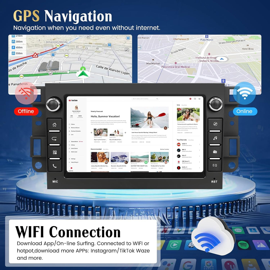 Hikity 4Core 2+64G Android Autoradio Carplay für Chevrolet Holden Daewoo Aveo Captiva Epica Pontiac