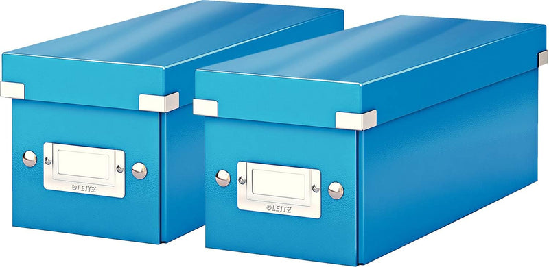 Leitz CD Aufbewahrungsbox, Blau, Mit Deckel, Click & Store, 60410036 (2er Pack)