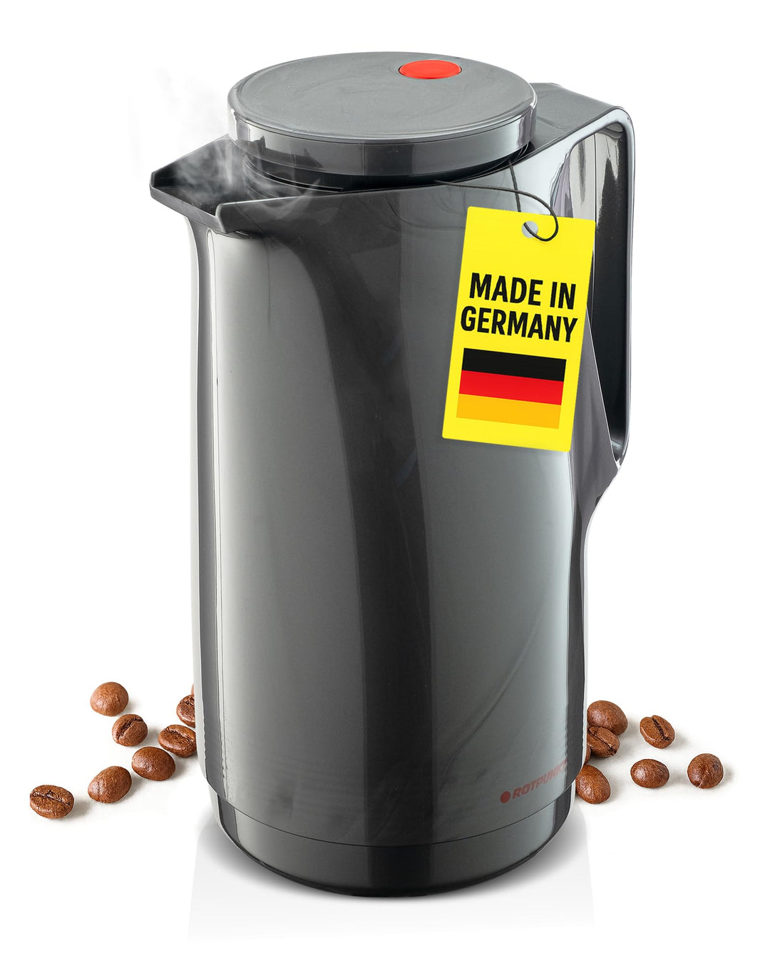ROTPUNKT Isolierkanne 1L - Premium Kaffekanne Made in Germany I Hält bis zu 24 Std heiss I Warmhalte