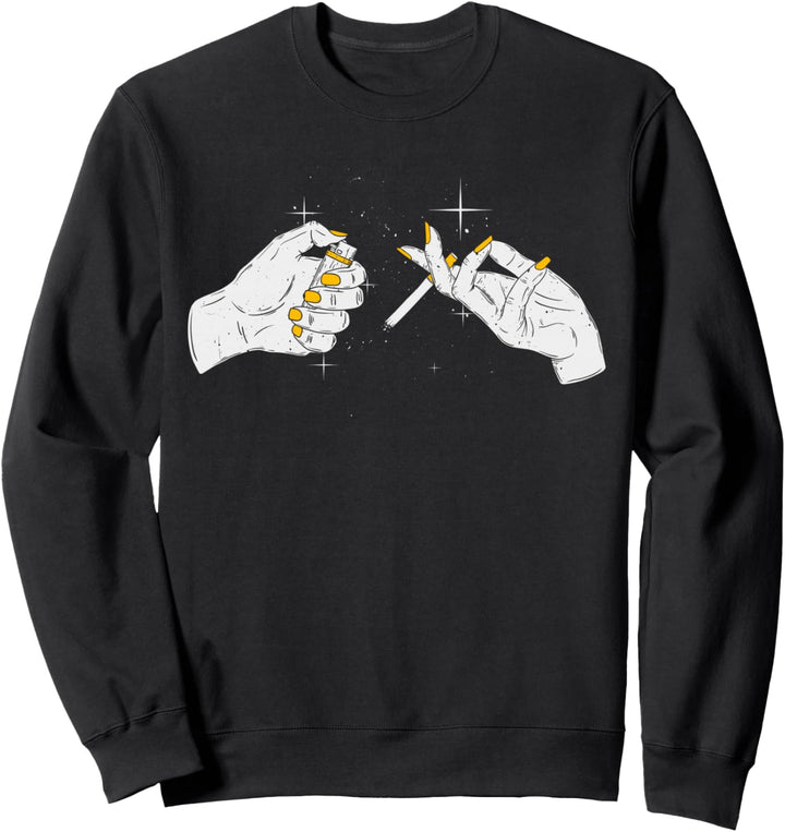 Creation of Adam Smoking - Sad Aesthetic Edgy Streetwear Sweatshirt