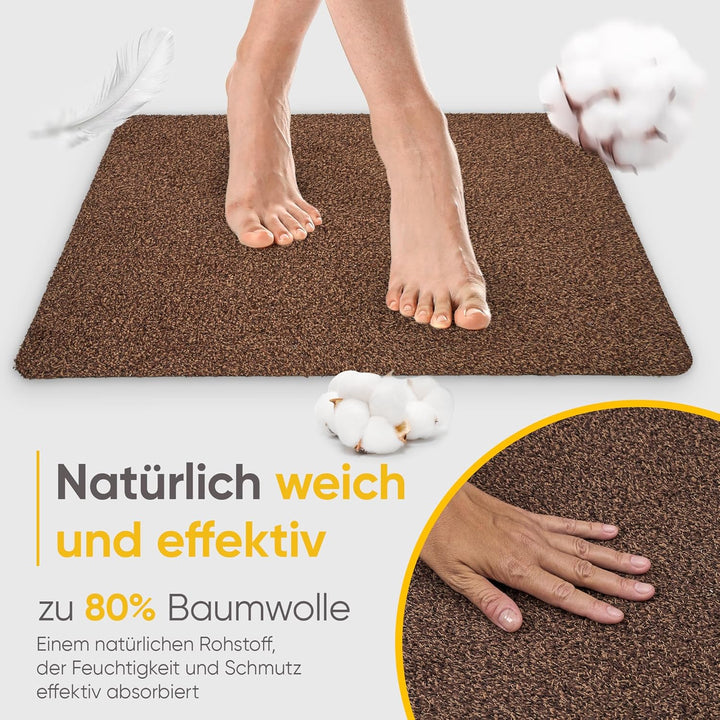 Entrando Fussmatte 40x60 cm - innen und aussen - Baumwolle - rutschfest, waschbar, robust - passt un