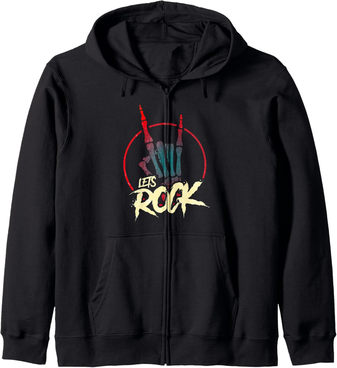 Lets Rock & Roll Gitarren Spieler Rockmusik Rock and Roll Kapuzenjacke