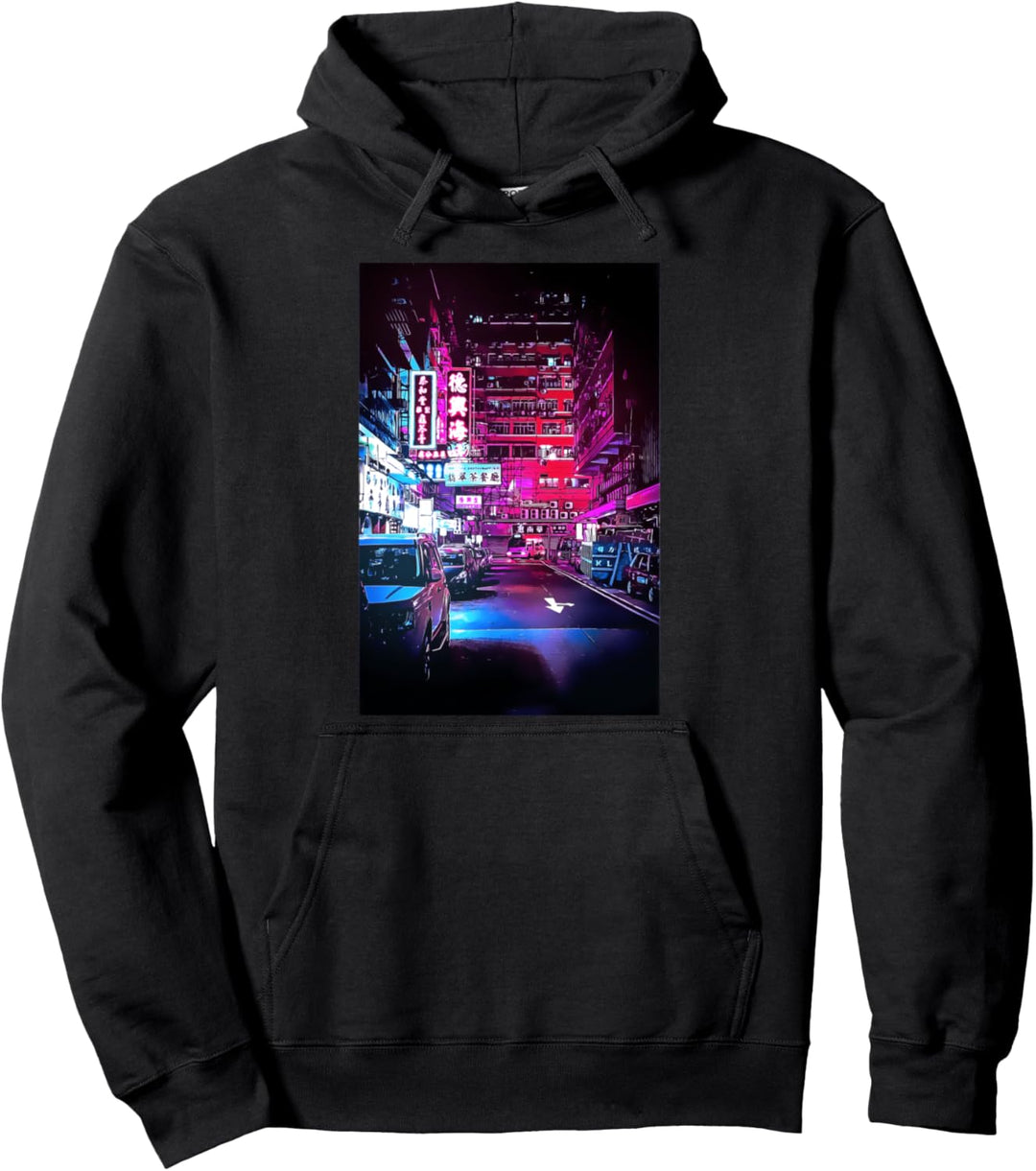 Glitch Street Tokyo Outfit - Aesthetic Vaporwave Japan Anime Pullover Hoodie
