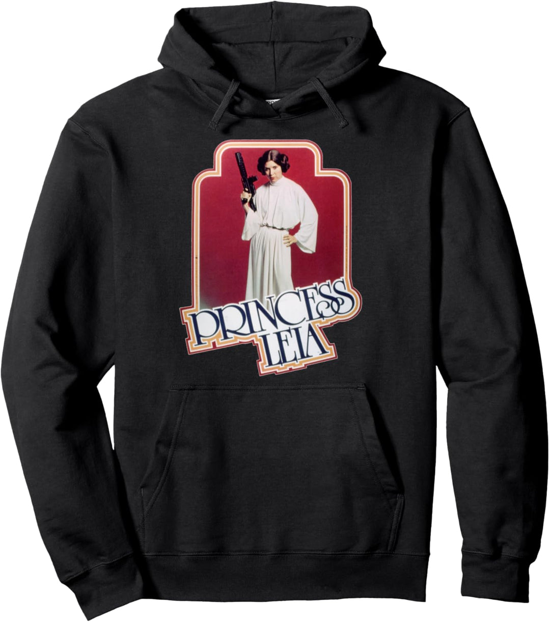 Star Wars Princess Leia Name Text Portrait Pullover Hoodie