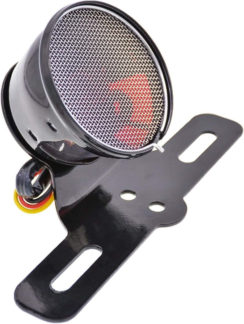 KATUR Motorrad Kühlergrill Rücklicht DC 12 V Rücklicht Bremslicht Kennzeichenhalter Rücklicht Bremsl
