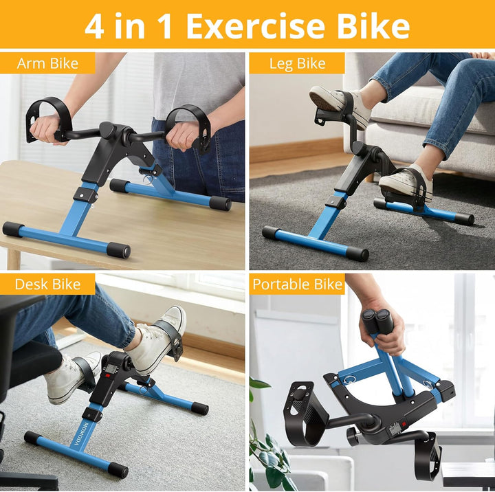 Mini Fahrrad Pedal Trainer für Arm- und Beintrainer Heimtrainer mit LCD-Monitor Büro, Büro