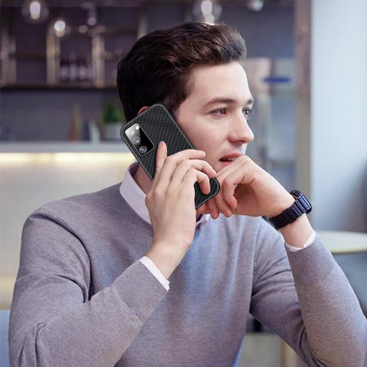 für Samsung S20 FE Hülle Carbon mit Schutzfolie Handyhülle S20 FE 5G Hart Case Ultra dünn Hybrid PC