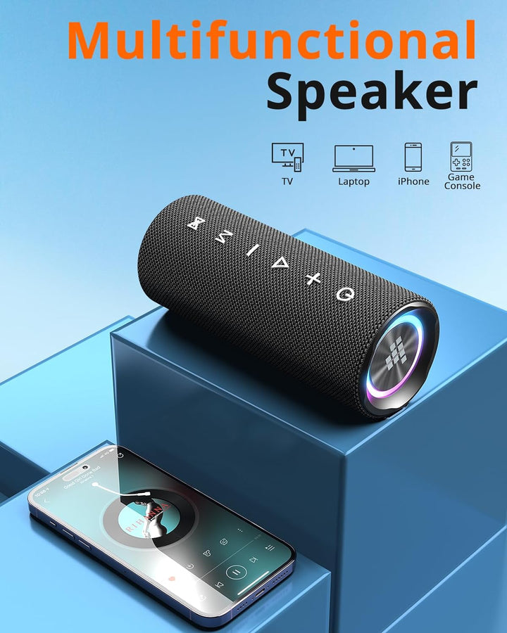 Tronsmart Mirtune C2 Bluetooth Lautsprecher mit Dual Treiber Starkem Bass 360°, IPX7 Wasserdicht, St