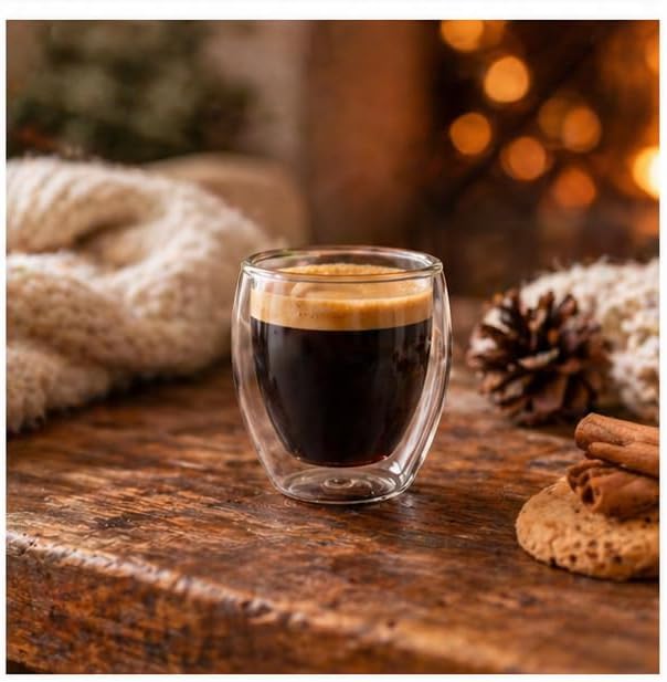 Creano doppelwandige Espresso-Gläser, 6er-Set 100ml, Mokkatassen, Thermo-Gläser mit Schwebe-Effekt S